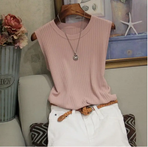 Basic Ribbed Blouse Chloe